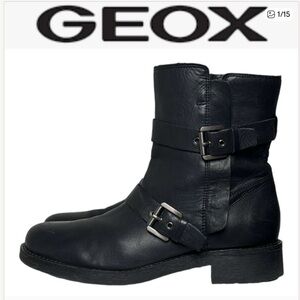 Geox Black Combat & Moto Boots